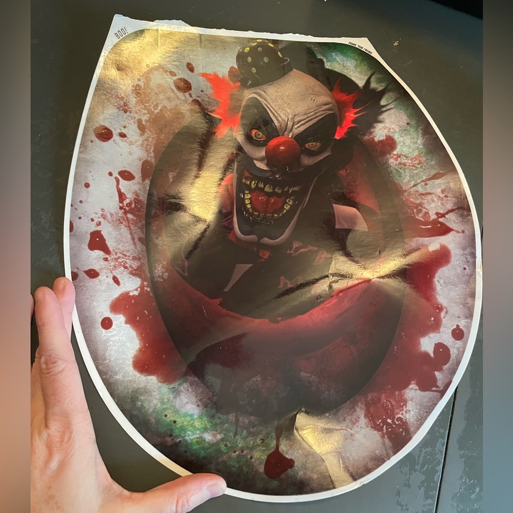 Scary Clown Poster sticker with Red Accents
